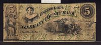 Cumberland, MD 1861 $5, Allegany County Bank